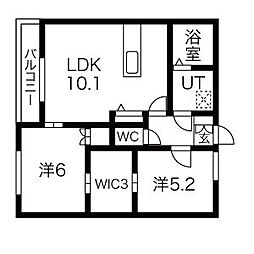 グランフィールド 2LDKの間取図画像