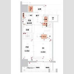 ハーモニーレジデンス山手大塚ザ・ガーデン 1DKの間取図画像