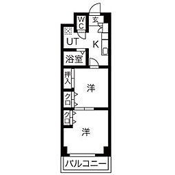 プレステージ宇都宮 2Kの間取図画像