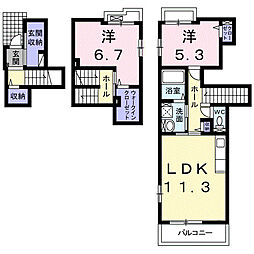 サニーMS 2LDKの間取図画像