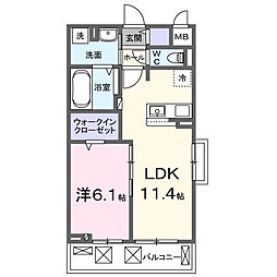 ラフテル 1LDKの間取図画像