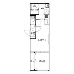 シティレジデンス福住 1階1LDKの間取り