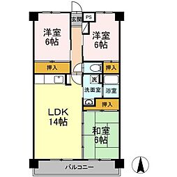 フォレストY’s 1階3LDKの間取り