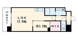 サムティ西熊本 12階1LDKの間取り
