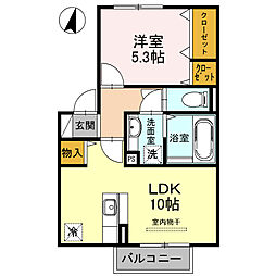 グランドソレイユ東野 1LDKの間取図画像