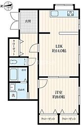 グリーンリッジ町田玉川 1階1LDKの間取り