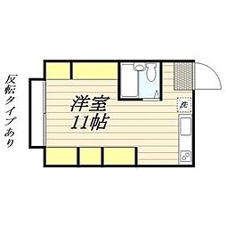 ホワイトハウスB ワンルームの間取図画像