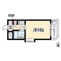 ドール堀田3 1Kの間取図画像