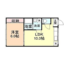 メゾン・シック 2階1LDKの間取り