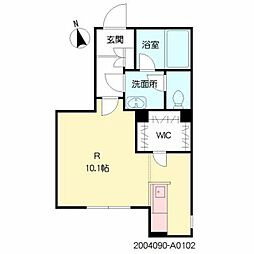 グレイスコート 1階ワンルームの間取り