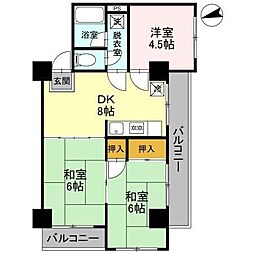 メゾンひまわり 5階3DKの間取り