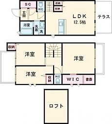 ヴィラージュ山手 1階3LDKの間取り