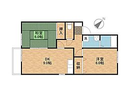 セジュールカコイ2 2DKの間取図画像