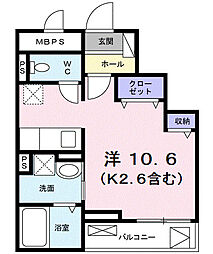 ヴェルパシオ ワンルームの間取図画像