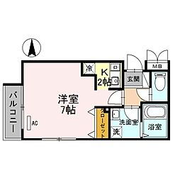 ＰＡＲＫ ＳＩＤＥ 秀泉 3階ワンルームの間取り