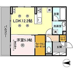 DROOM八幡駅前 1LDKの間取図画像