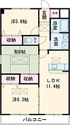 ルネス光 3階3LDKの間取り