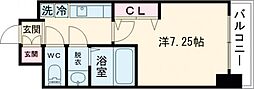 LUXEなかもず 1Kの間取図画像