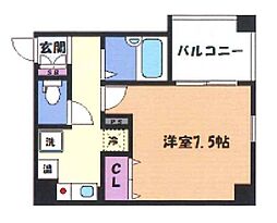 ヴィラ神戸II 2階1Kの間取り