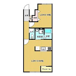 ネクストステージ 1階1LDKの間取り