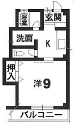 コロポックル6 1Kの間取図画像