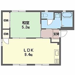 ディアス　ベル　フエーベ 1階2Kの間取り