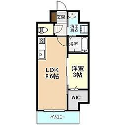 IRMSIII 6階1LDKの間取り