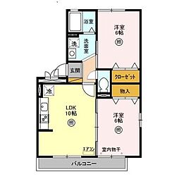 コンフォール 3階2LDKの間取り