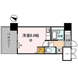 エルフローラ此花 ワンルームの間取図画像