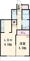 ウエストパーク佐世保 1LDKの間取図画像