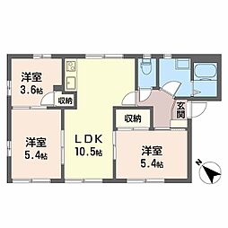 フレグランス東谷 1階3LDKの間取り