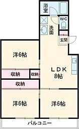 メゾン作の山 3DKの間取図画像