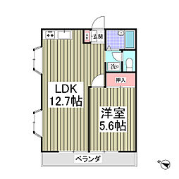 IZUMIX・2 1LDKの間取図画像