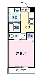 テージス2 1Kの間取図画像