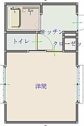 ウナハウス 1Kの間取図画像
