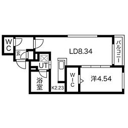 癒禅 5階1LDKの間取り
