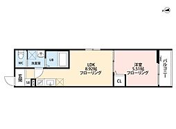 立川セイワレジデンスII 1階1LDKの間取り