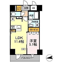IS二十人町 1LDKの間取図画像