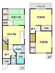 大橋コーポ 1階3DKの間取り