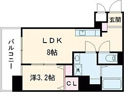 ラ・シック九品寺 1LDKの間取図画像