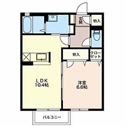 キャメロット　イナミ 1階1LDKの間取り