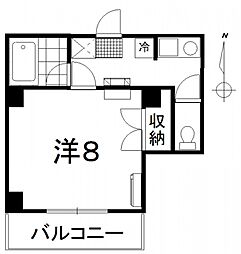 ハイツT.O 1階1Kの間取り