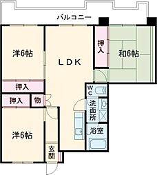 ベルガ足立 3LDKの間取図画像