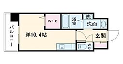 フォーエス熊本駅前II 2階ワンルームの間取り