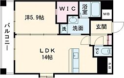 ＢＯＡ　ＳＯＲＴＥ 9階1LDKの間取り