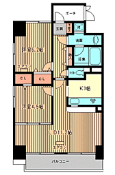 シェソワ恵比寿 8階2LDKの間取り