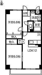 メトロ扶桑 1階2LDKの間取り