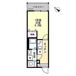 Felice野島公園 1Kの間取図画像