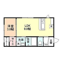 Ｆｅｌｉｃｅ森 1階1LDKの間取り