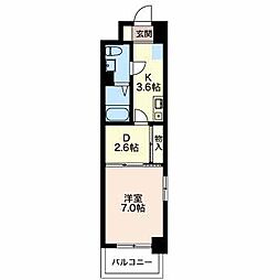 Ｋ．プレイス 1階1DKの間取り